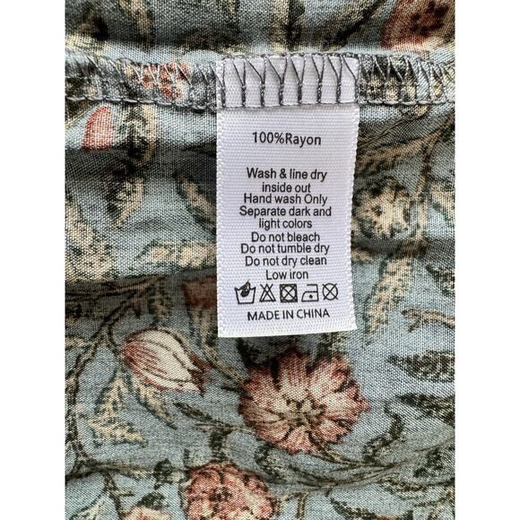 NWT Joyfolie Mia Joy Cala Maxi Skirt Teal Vine Print Size Small - Picture 8 of 8